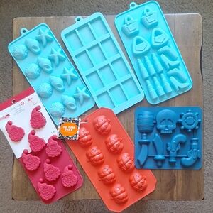 Silicone Mold Bundle Set Ice Candy Chocolate Baking Halloween Beach Novelty